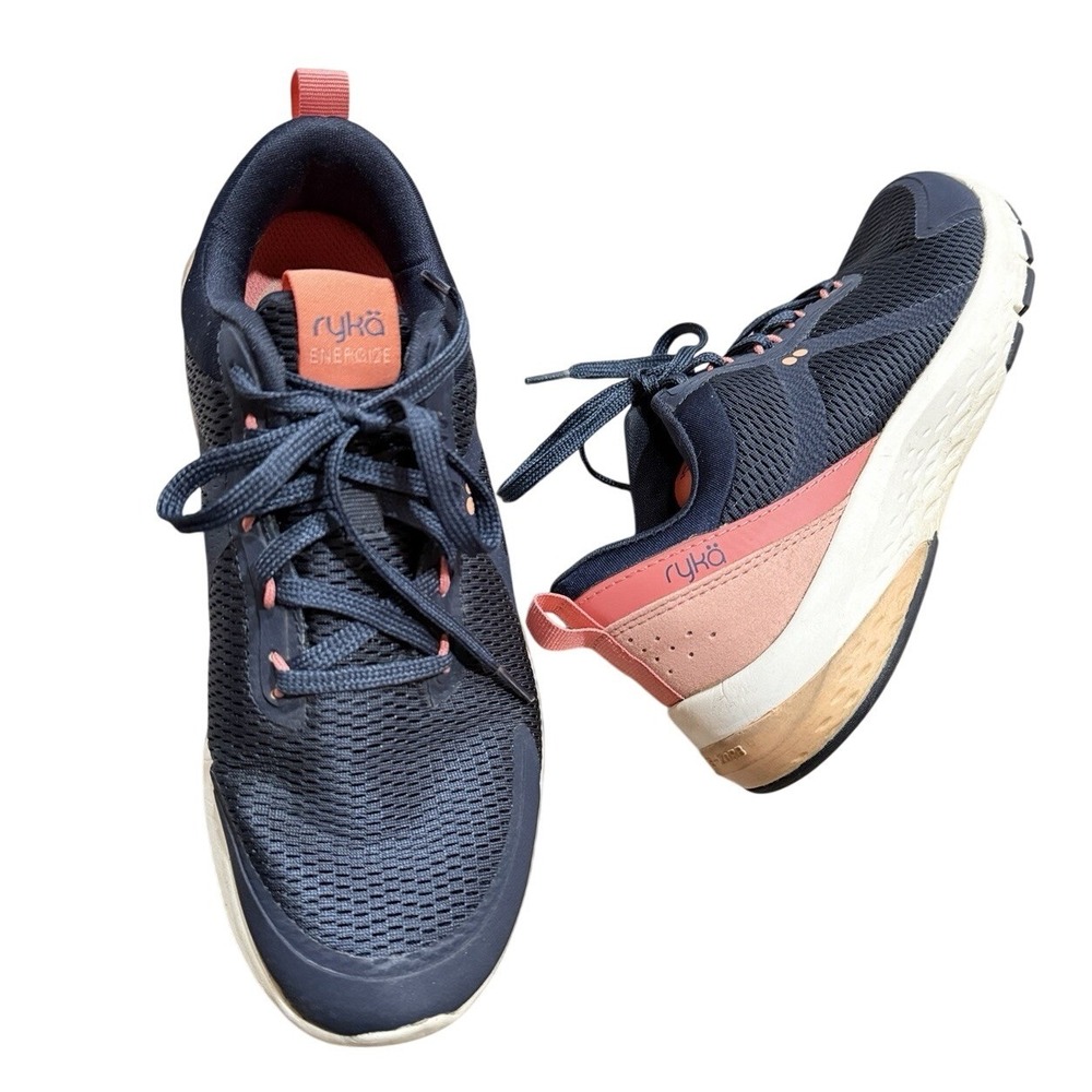 Ryka Womens Energize Navy Athletic and Training Shoes 8 Walking Sneakers